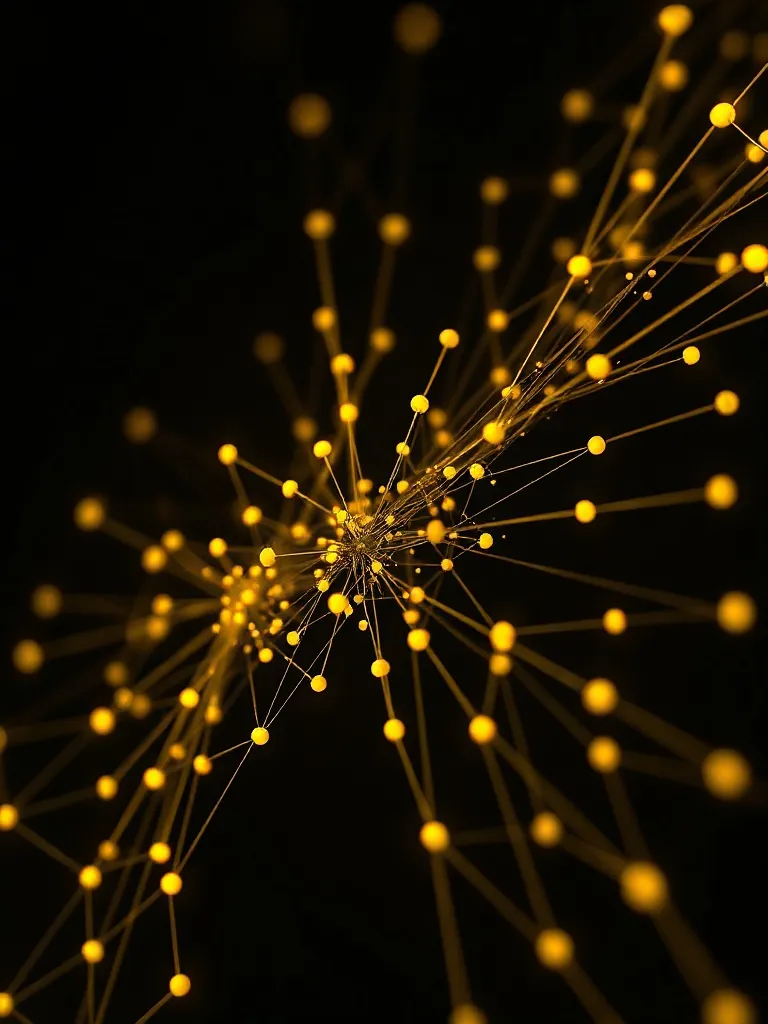 Abstract technical visualization of human and machine nodes