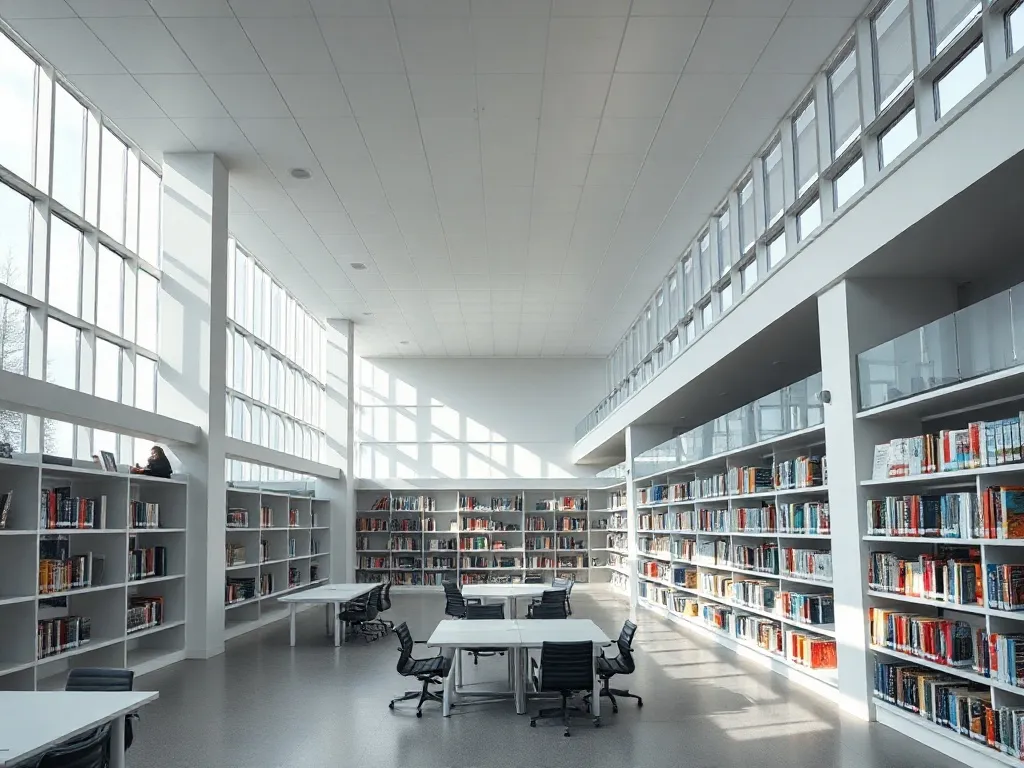 Modern library or learning center with minimalist architectu